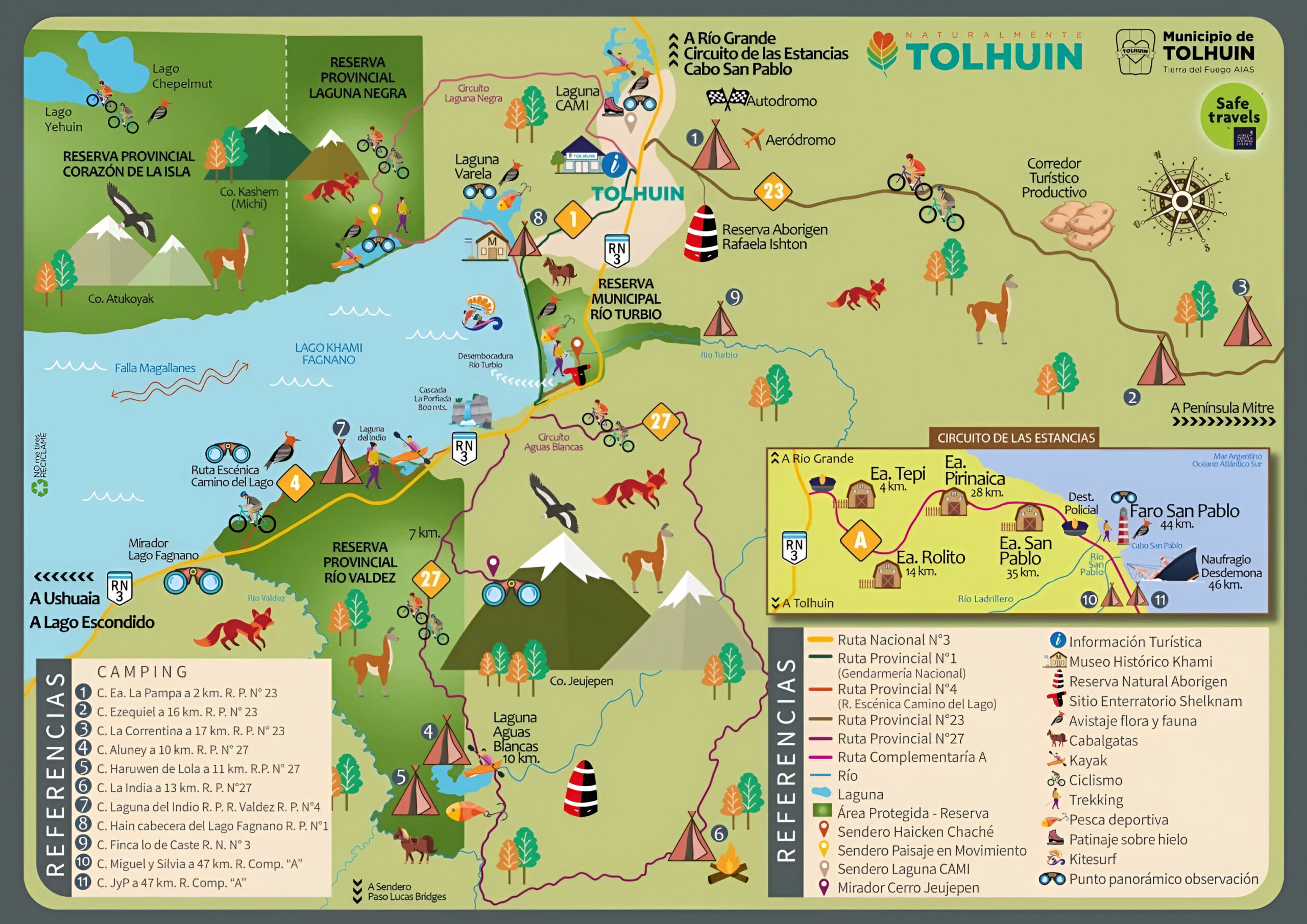 Mapa de Tolhuin y alrededores