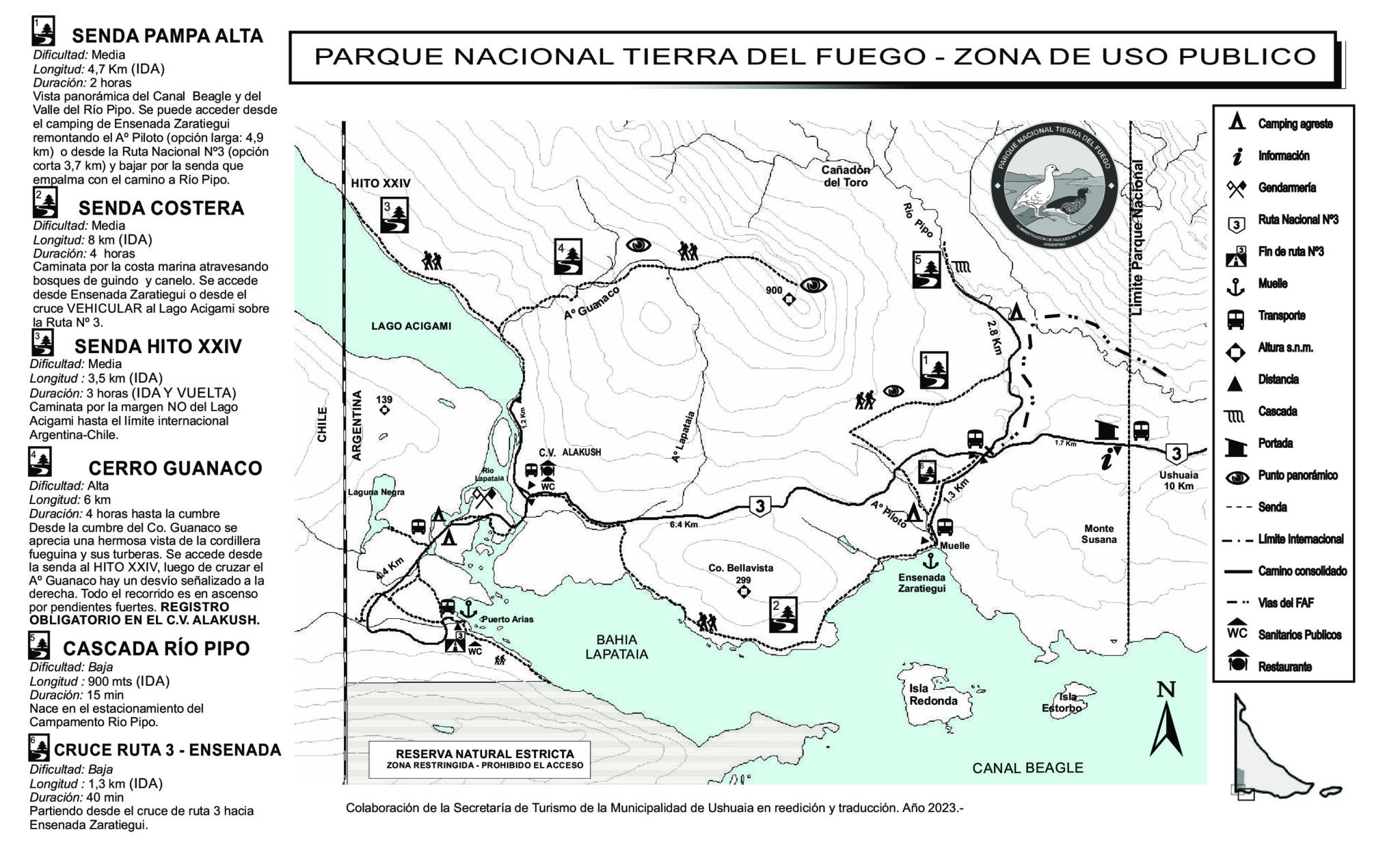 Rutas Parque Nacional Tierra del Fuego: duración, dificultad (2)